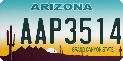 AZ license plate AAP3514