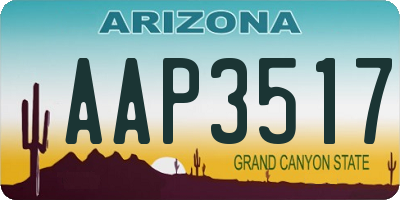 AZ license plate AAP3517