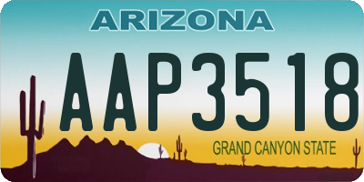 AZ license plate AAP3518