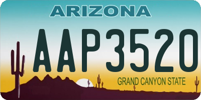 AZ license plate AAP3520