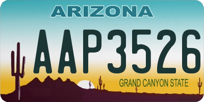 AZ license plate AAP3526