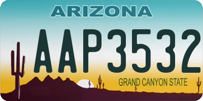 AZ license plate AAP3532