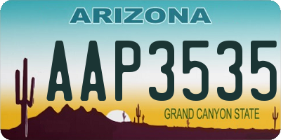 AZ license plate AAP3535