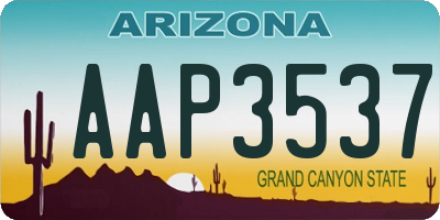 AZ license plate AAP3537