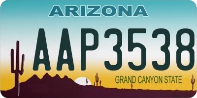 AZ license plate AAP3538