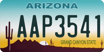 AZ license plate AAP3541