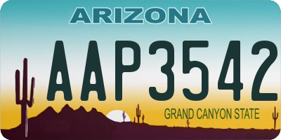 AZ license plate AAP3542