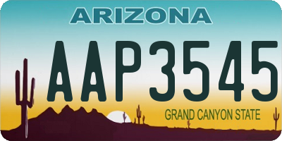 AZ license plate AAP3545