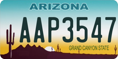 AZ license plate AAP3547