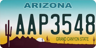 AZ license plate AAP3548