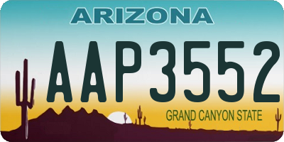 AZ license plate AAP3552