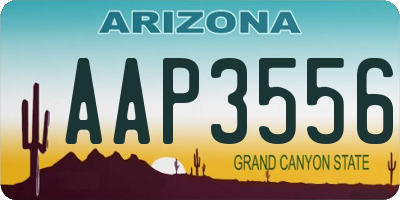 AZ license plate AAP3556