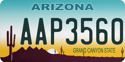 AZ license plate AAP3560