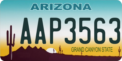 AZ license plate AAP3563