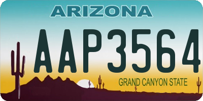 AZ license plate AAP3564