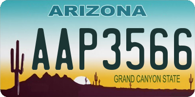 AZ license plate AAP3566