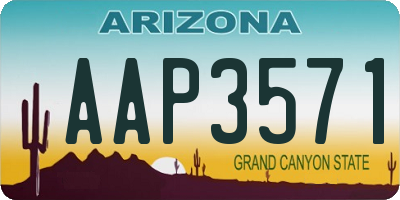 AZ license plate AAP3571