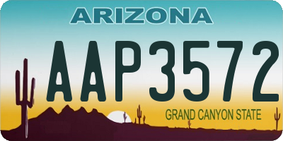 AZ license plate AAP3572