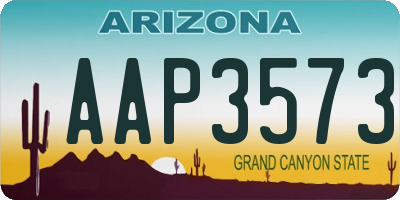 AZ license plate AAP3573