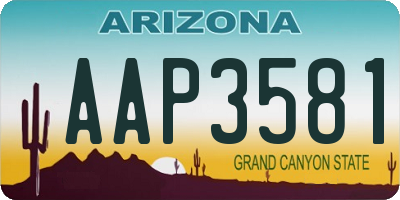 AZ license plate AAP3581