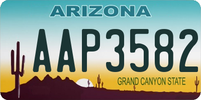 AZ license plate AAP3582