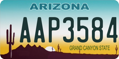 AZ license plate AAP3584