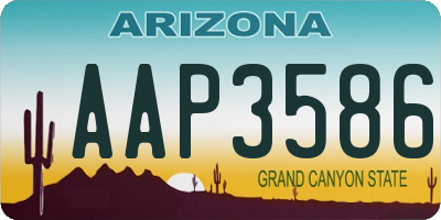 AZ license plate AAP3586