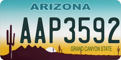 AZ license plate AAP3592