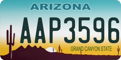 AZ license plate AAP3596