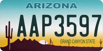 AZ license plate AAP3597