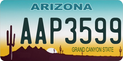 AZ license plate AAP3599