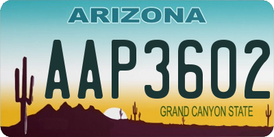 AZ license plate AAP3602