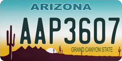AZ license plate AAP3607