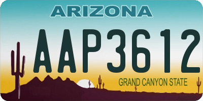 AZ license plate AAP3612