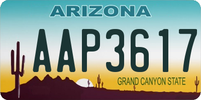 AZ license plate AAP3617