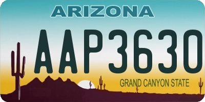 AZ license plate AAP3630