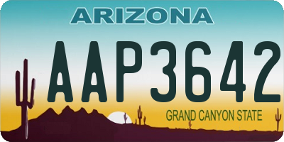 AZ license plate AAP3642