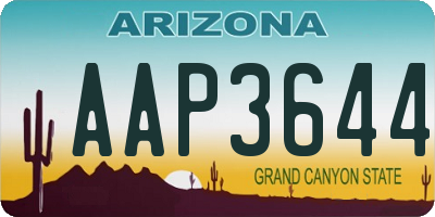 AZ license plate AAP3644