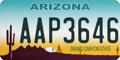 AZ license plate AAP3646