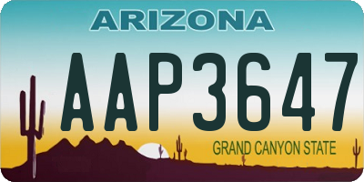 AZ license plate AAP3647