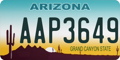 AZ license plate AAP3649