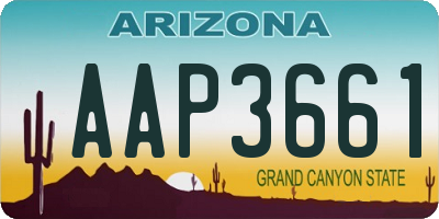 AZ license plate AAP3661