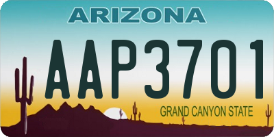 AZ license plate AAP3701
