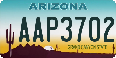 AZ license plate AAP3702