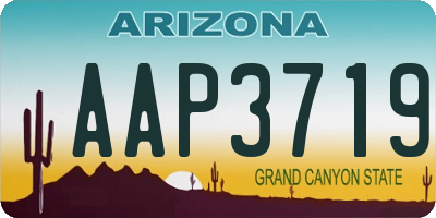 AZ license plate AAP3719