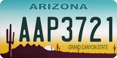 AZ license plate AAP3721