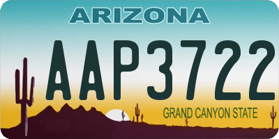 AZ license plate AAP3722