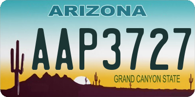 AZ license plate AAP3727