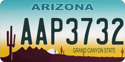 AZ license plate AAP3732