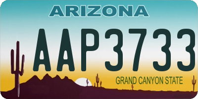 AZ license plate AAP3733